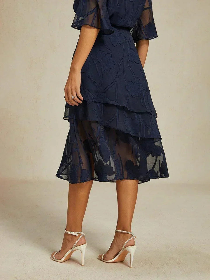 Floral Chiffon Midi Skirt