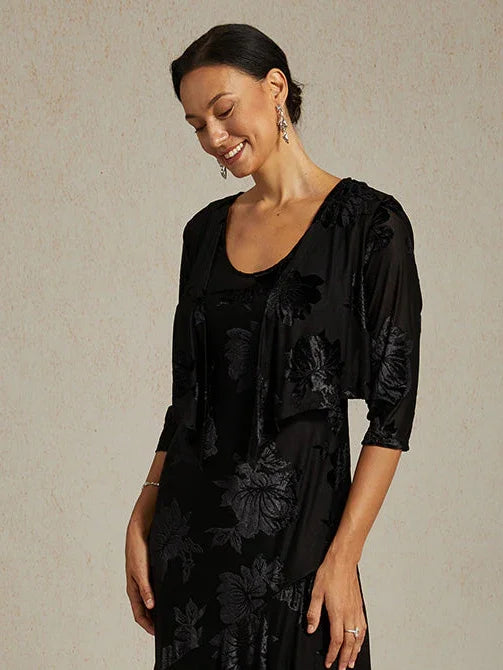 Floral Stretch 3/4 Sleeve Shrug