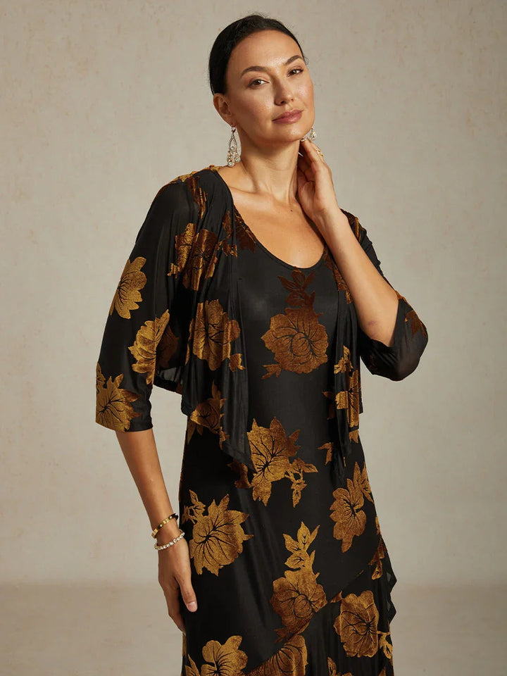 Floral Stretch 3/4 Sleeve Shrug