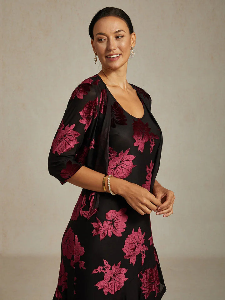 Floral Stretch 3/4 Sleeve Shrug