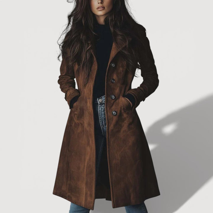 EEVS | SUEDE TRENCH COAT FOR WOMEN