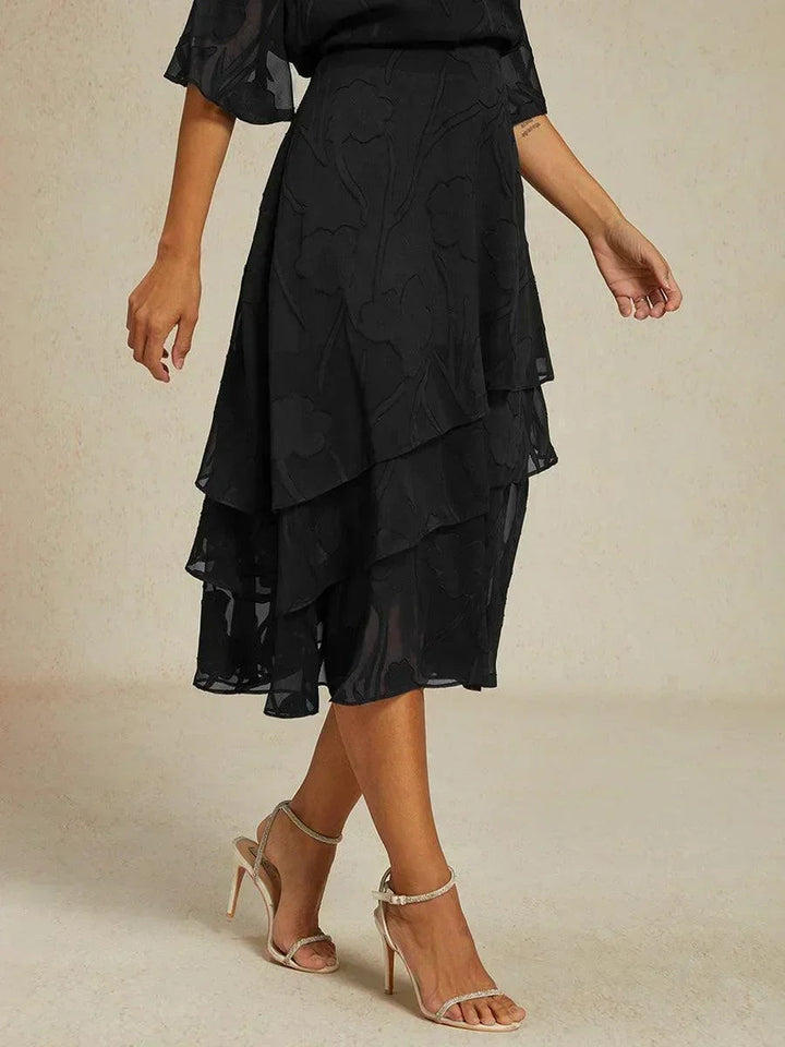 Floral Chiffon Midi Skirt