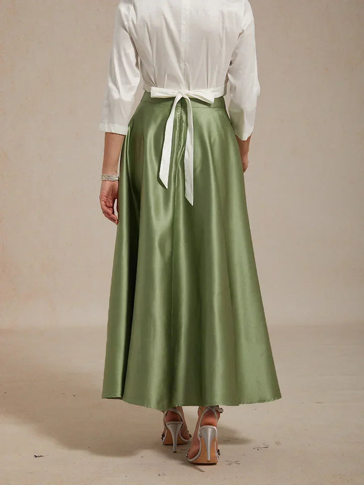 Formal Satin A-Line Ballgown Skirt with Pockets