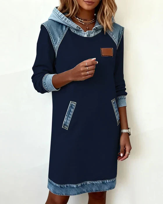Charlotte™ | Cozy Contrast Hooded Dress