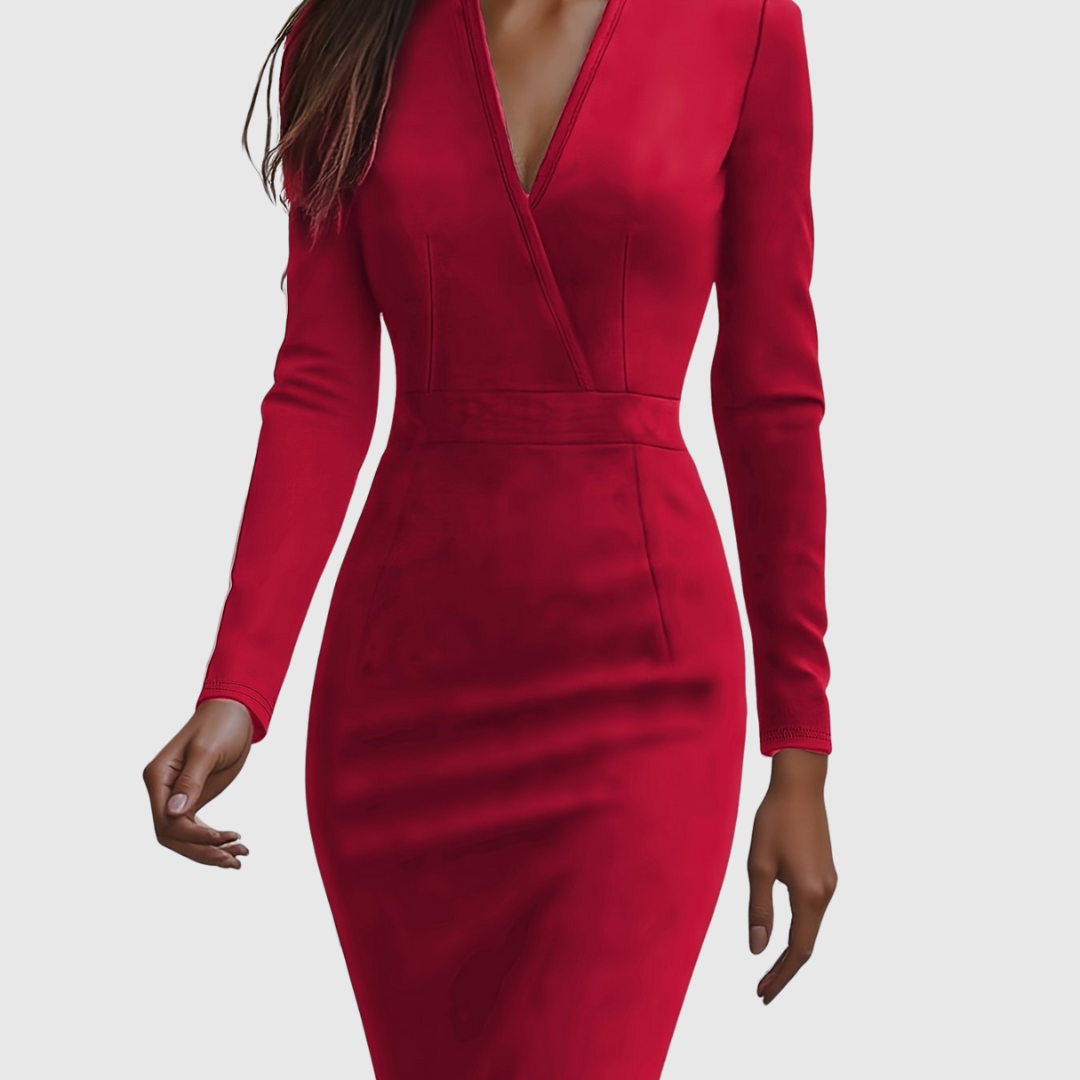 ARABELLA | ELEGANT V-NECK DRESS