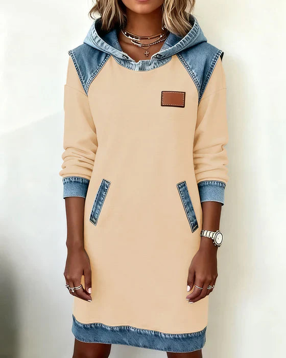 Charlotte™ | Cozy Contrast Hooded Dress