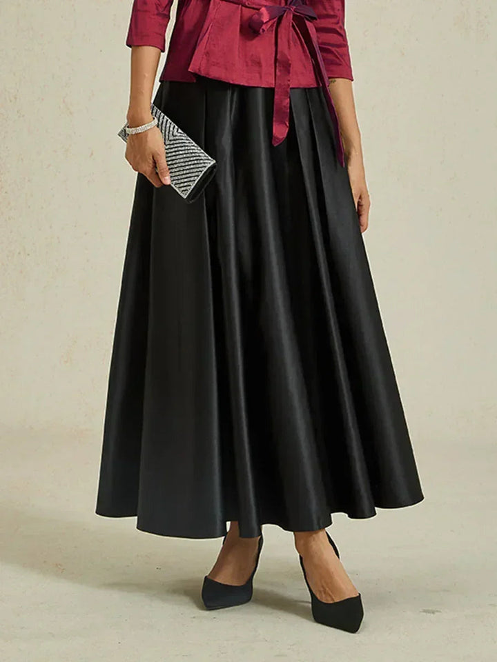 Formal Satin A-Line Ballgown Skirt with Pockets