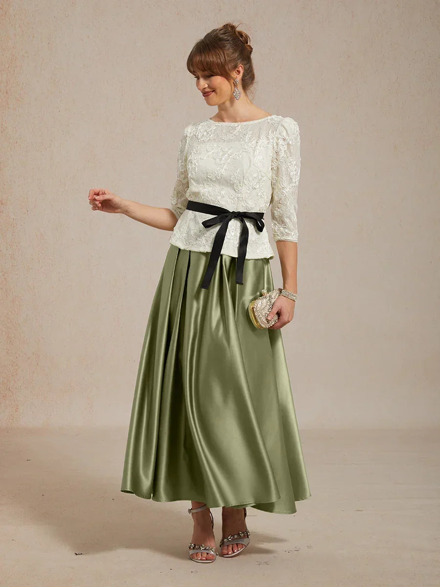 3/4 Sleeve Rosette Lace Blouse with Sequin Detail