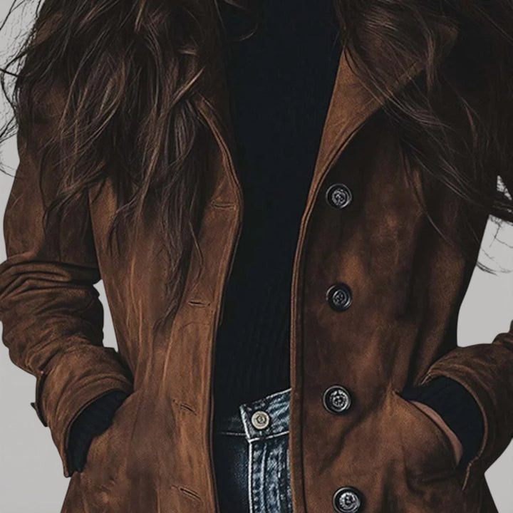 EEVS | SUEDE TRENCH COAT FOR WOMEN