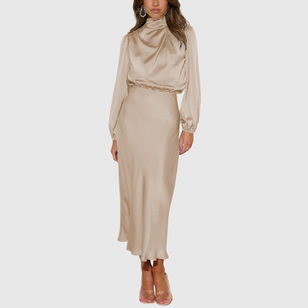 MARISTELLA | LUXURY SATIN MAXI DRESS