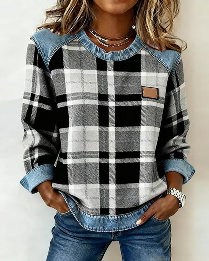 Selena™ | Cozy Plaid Sweatshirt