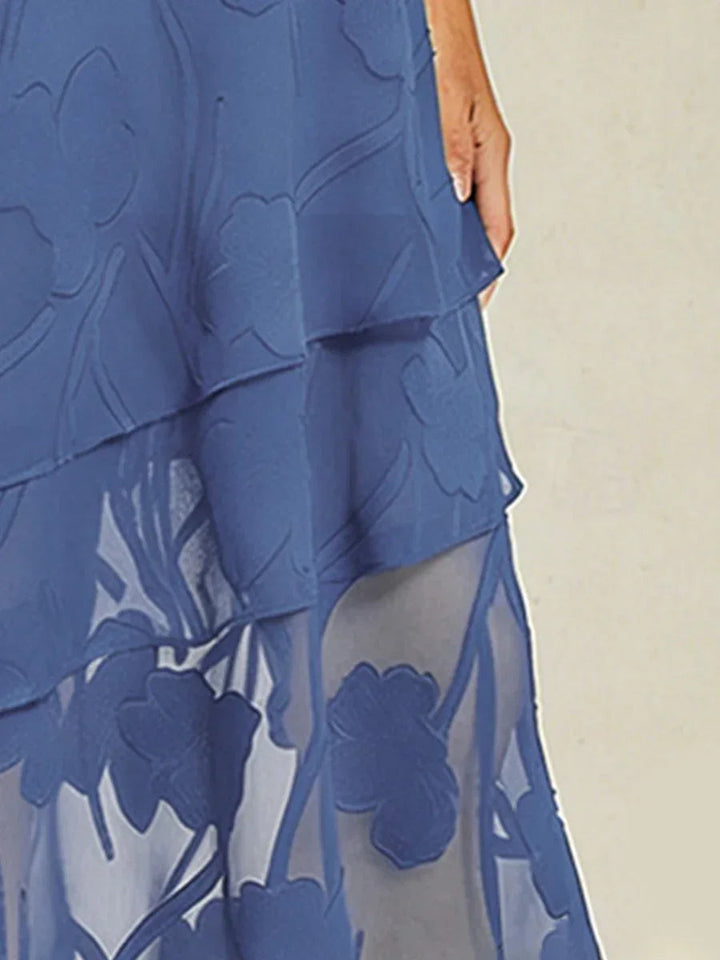 Floral Chiffon Midi Skirt