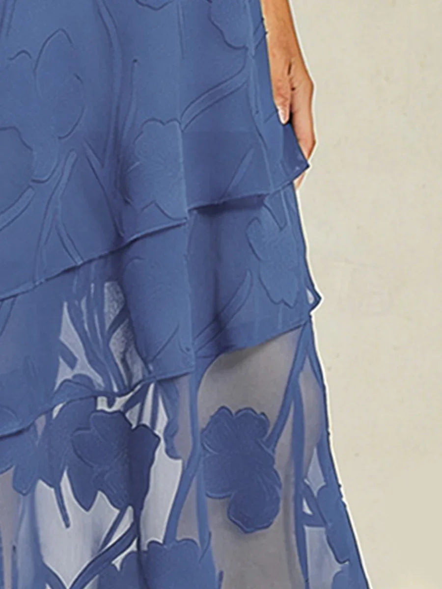 Floral Chiffon Midi Skirt