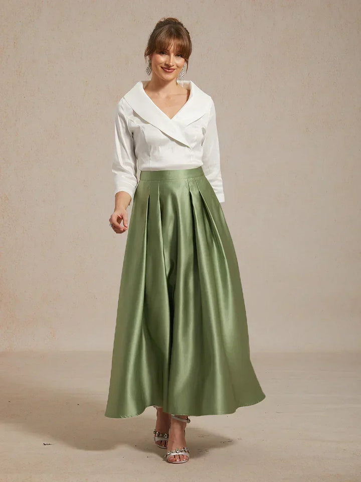 Formal Satin A-Line Ballgown Skirt with Pockets