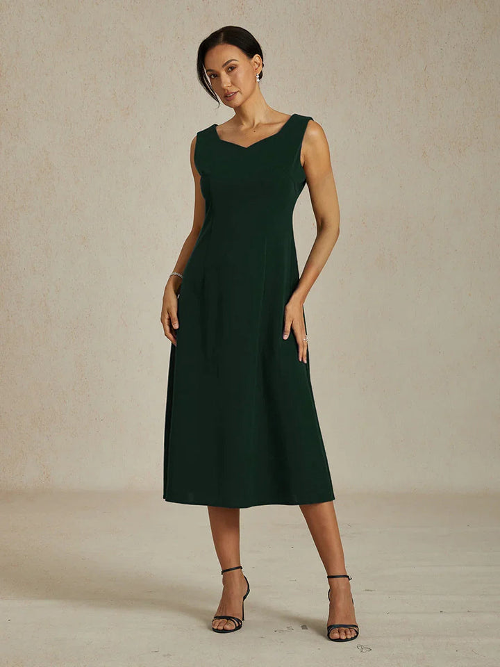 Sleeveless Sheath Midi Black Dress