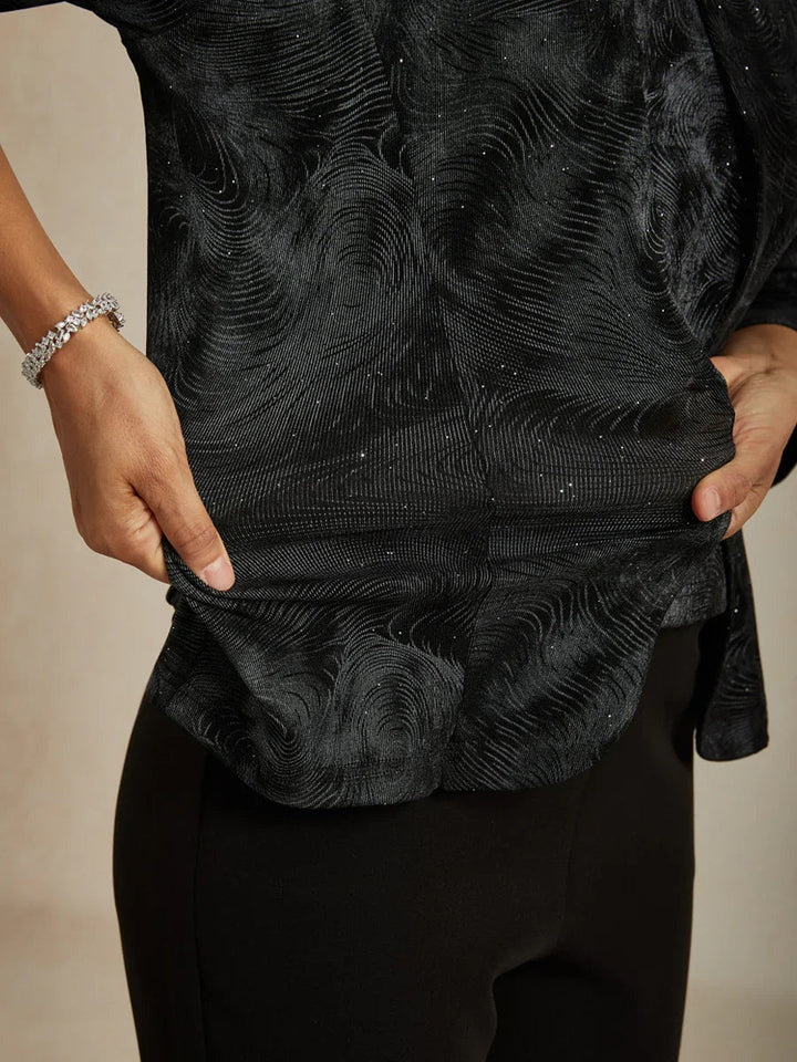 Glitter Knit Mandarin Jacket and Tank Twinset