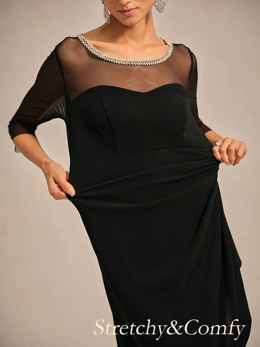 Cold Shoulder Glitter Metallic Knit Dress