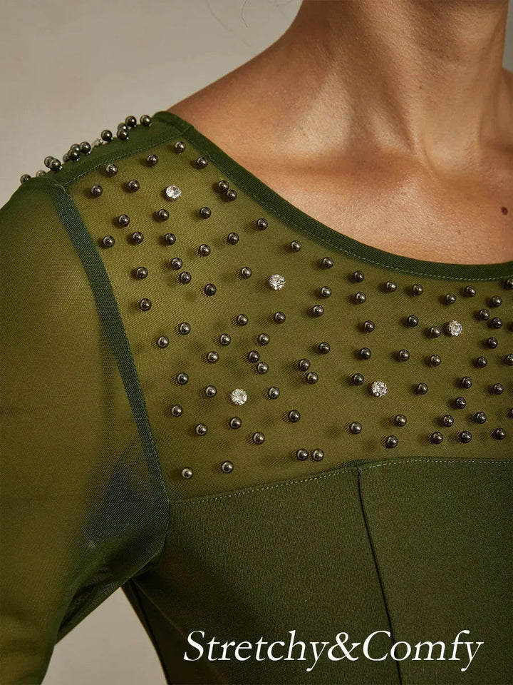 Elegant Sheath Cocktail Dress with Embellished Illusion Mesh Neckline