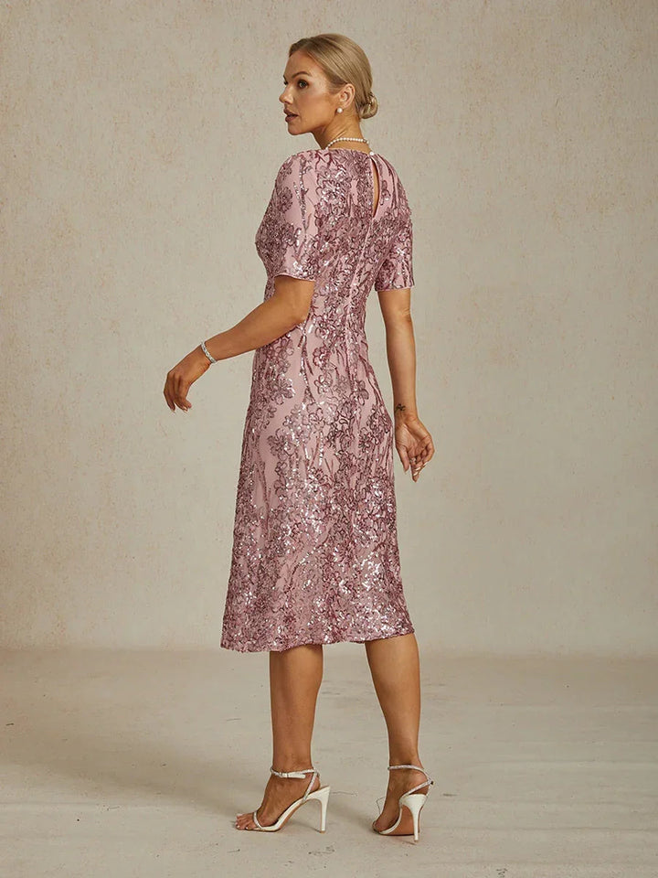 Elegant V-Neck Sequin Short Dress