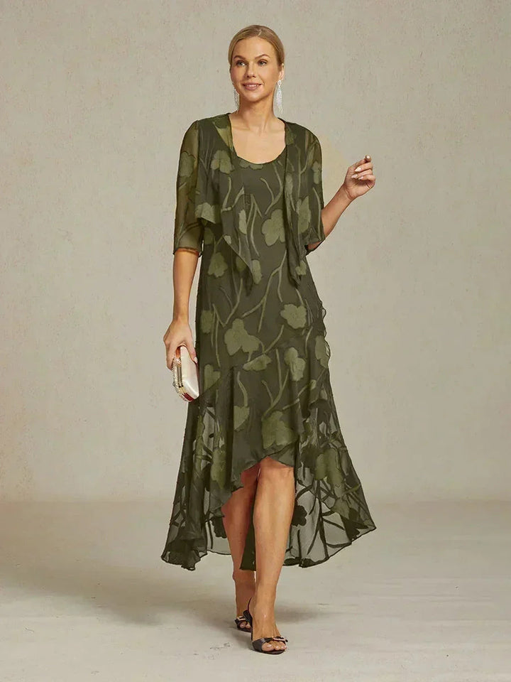 Floral Sheer Chiffon 3/4 Sleeve Shrug