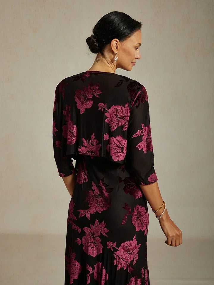 Floral Stretch 3/4 Sleeve Shrug