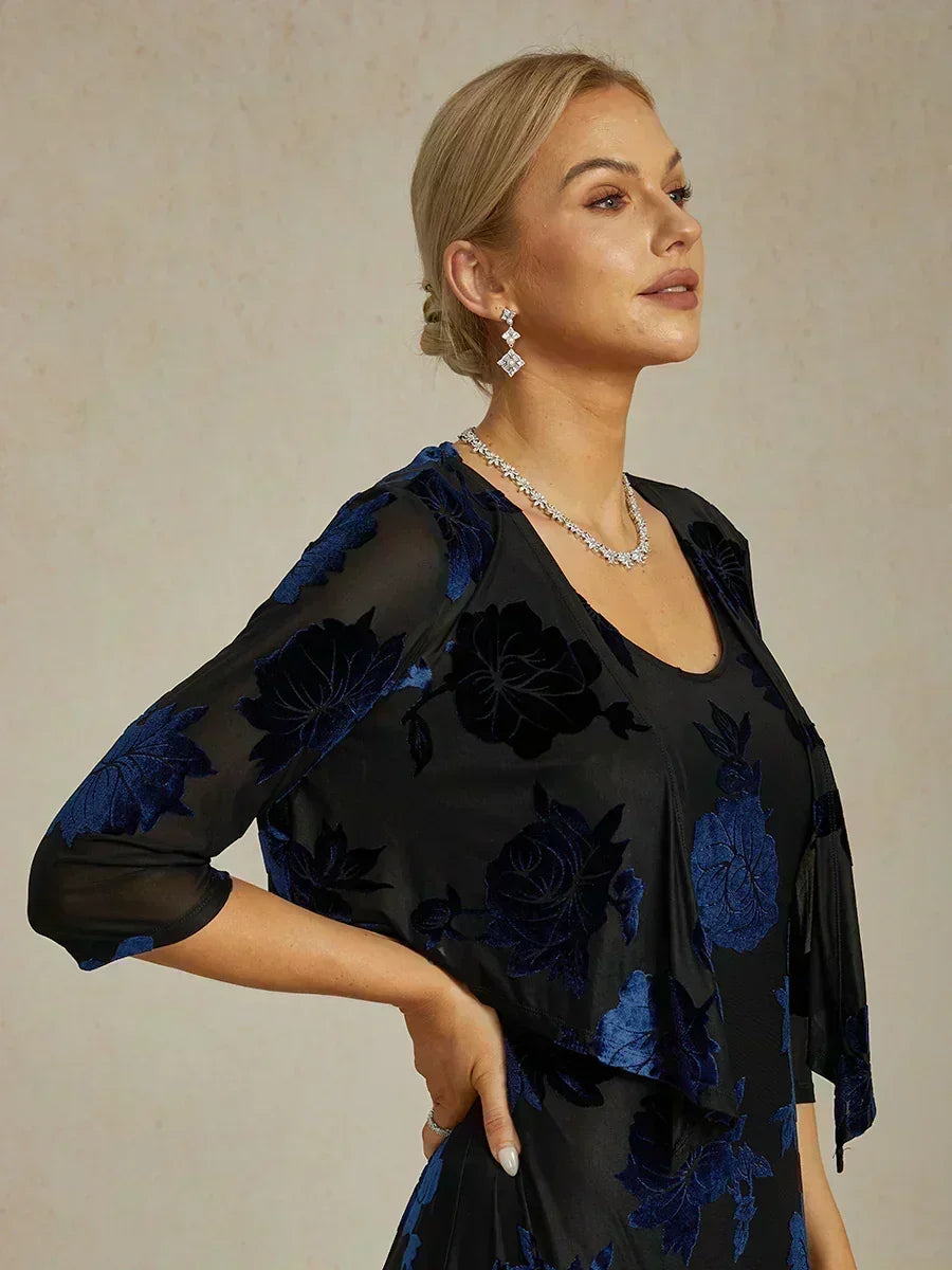Floral Stretch 3/4 Sleeve Shrug
