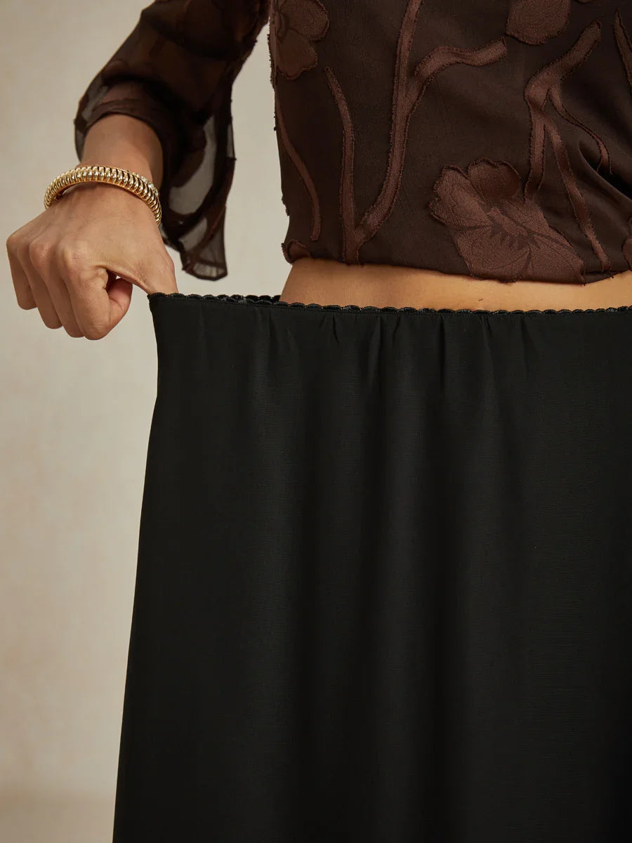 High-Low Overlay Chiffon Skirt with Lining