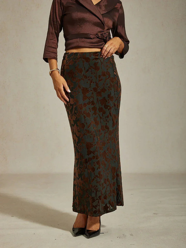 Long Floral Skirt with Fishtail