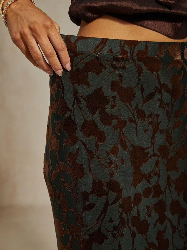 Long Floral Skirt with Fishtail