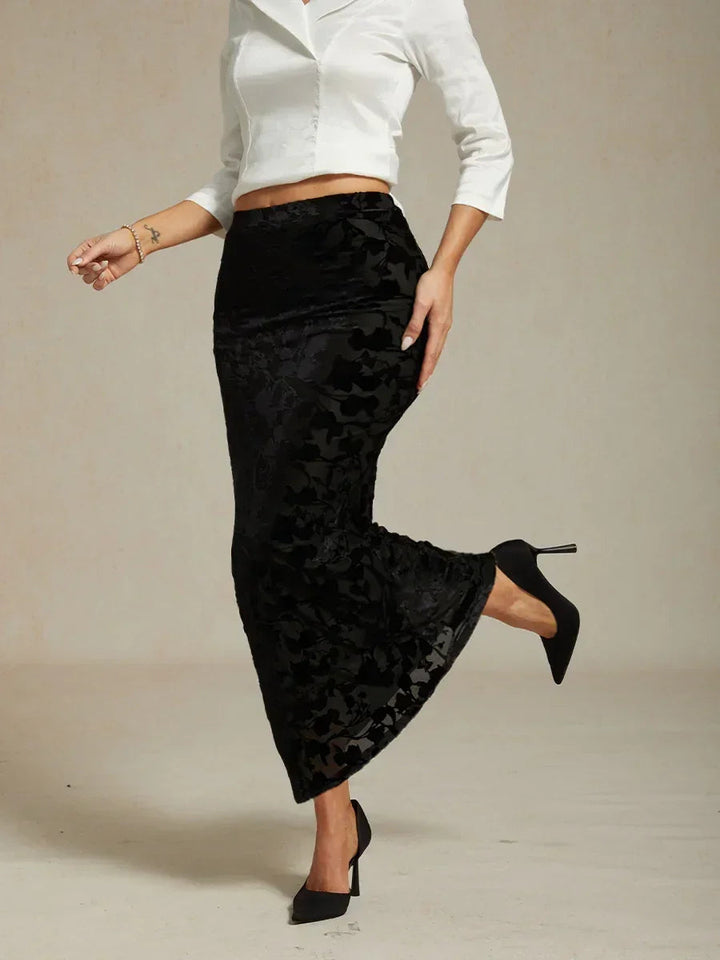Long Floral Skirt with Fishtail