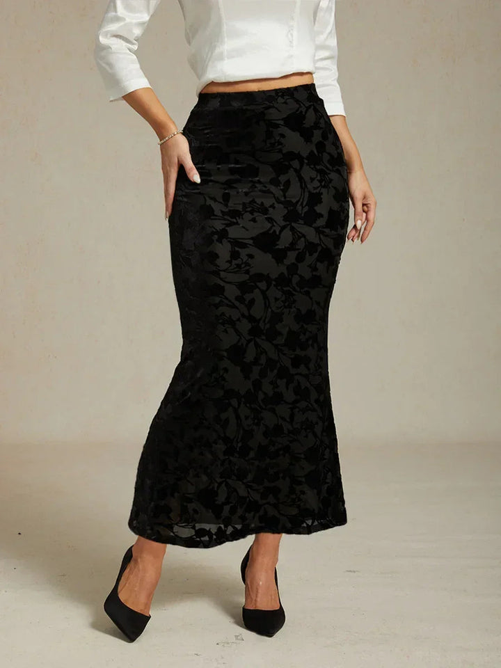 Long Floral Skirt with Fishtail