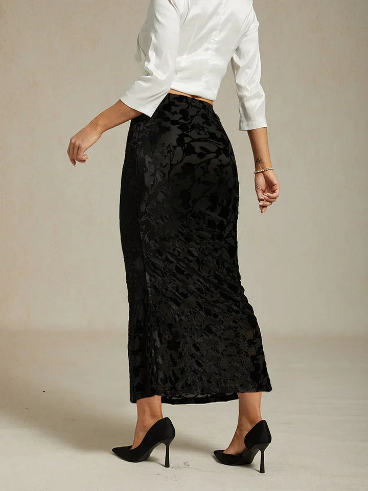 Long Floral Skirt with Fishtail