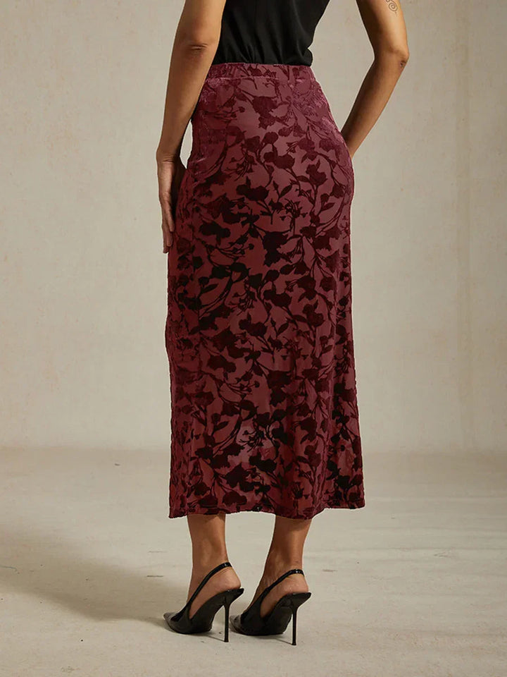 Long Floral Skirt with Fishtail