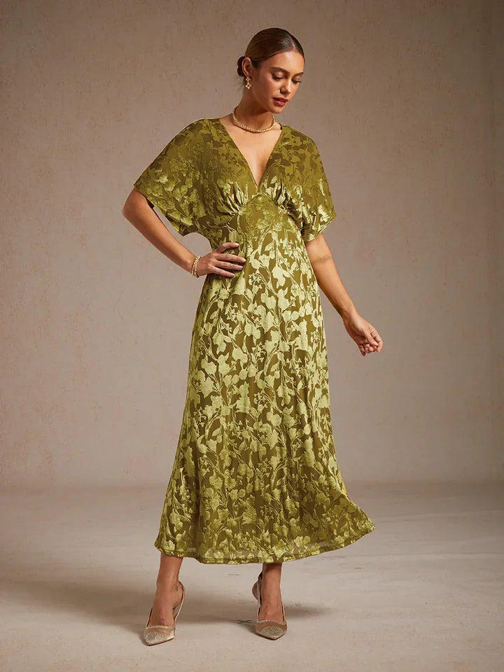 V-Neck Floral Maxi Dress