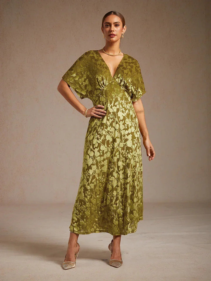 V-Neck Floral Maxi Dress