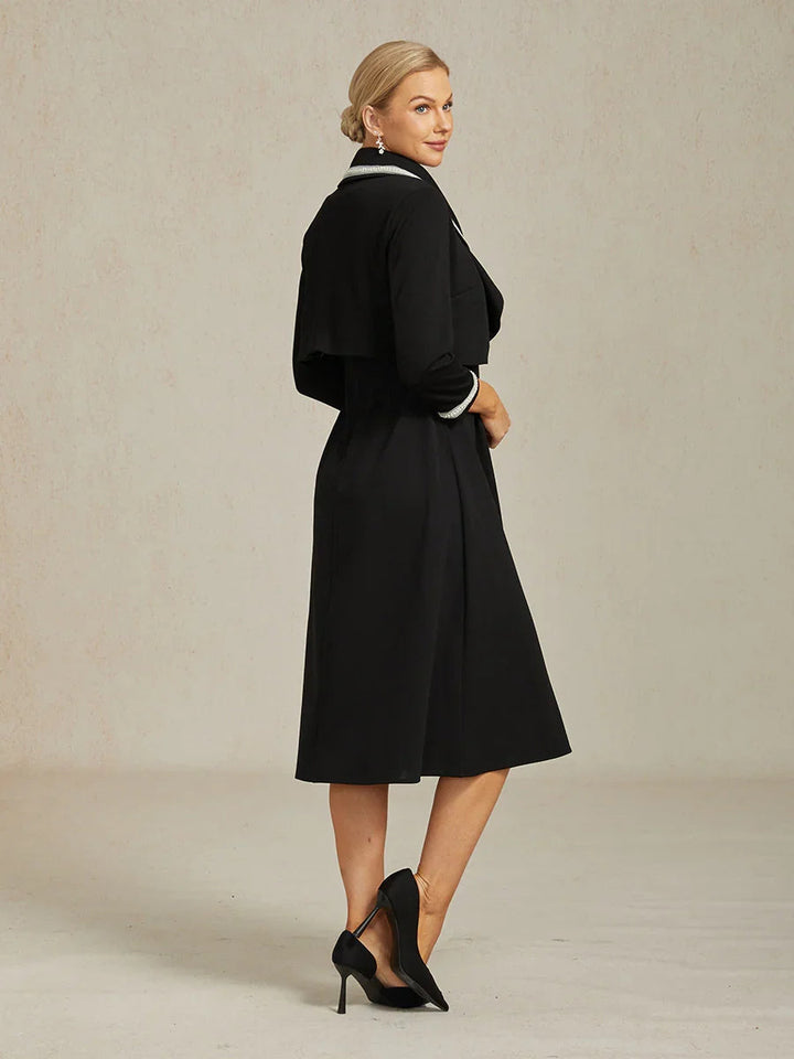 Elegant Stretch Beaded Jacket with Two-Way Styling