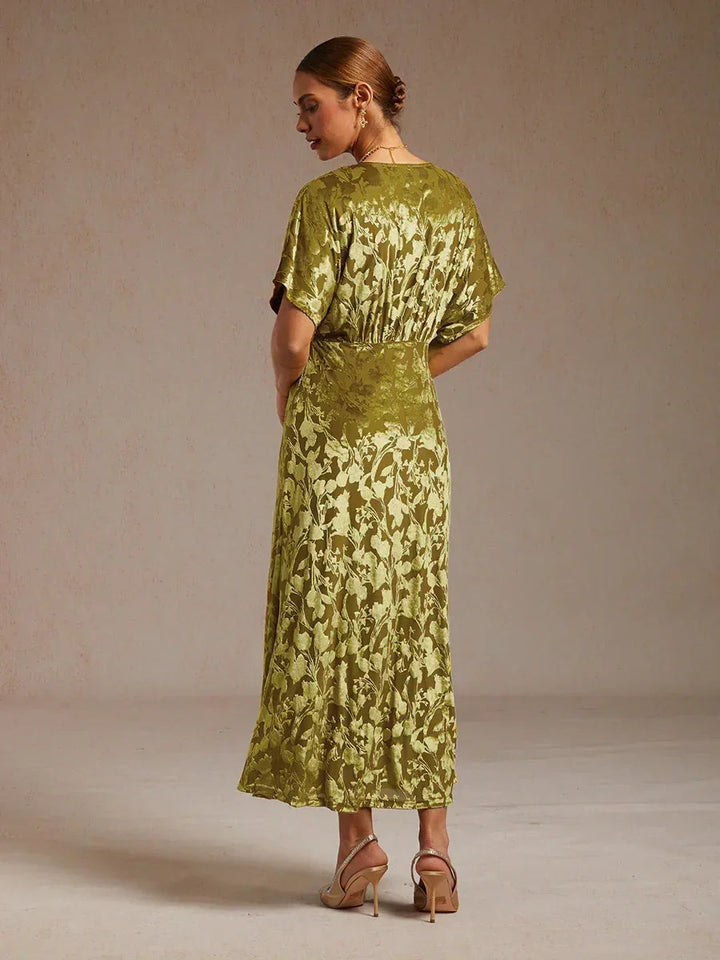 V-Neck Floral Maxi Dress