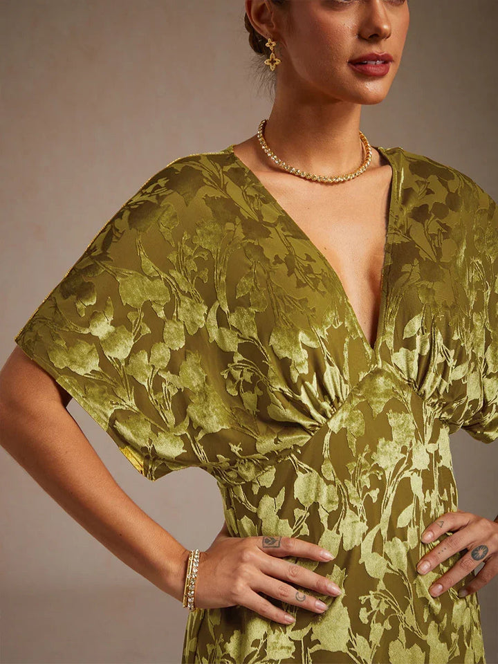 V-Neck Floral Maxi Dress