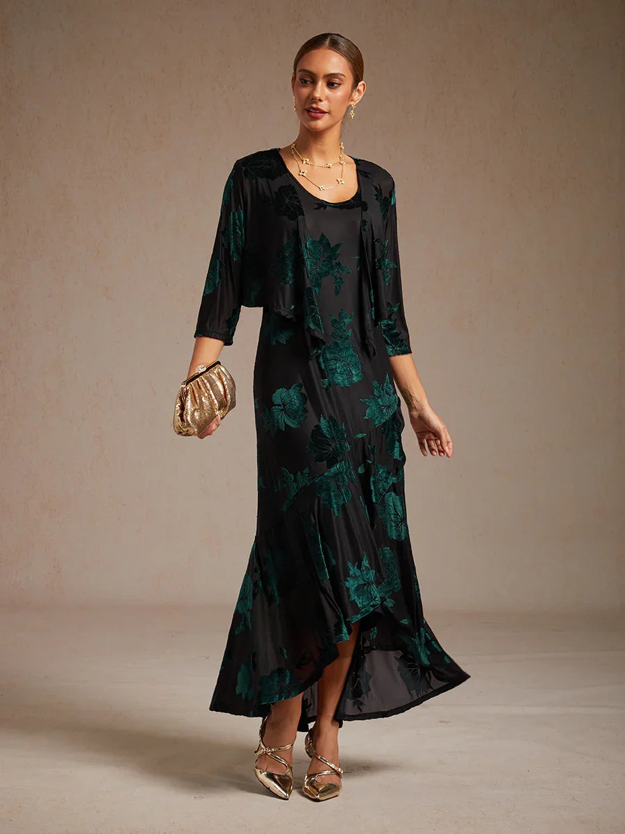 Floral Stretch 3/4 Sleeve Shrug