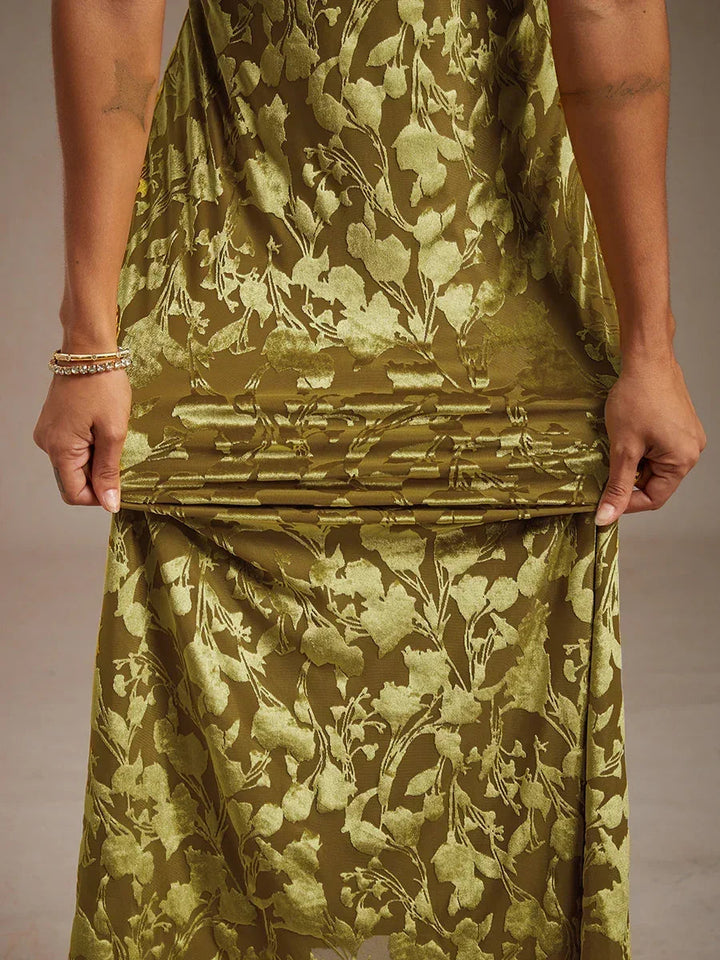 V-Neck Floral Maxi Dress