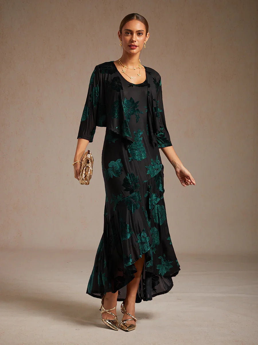 Floral Stretch 3/4 Sleeve Shrug