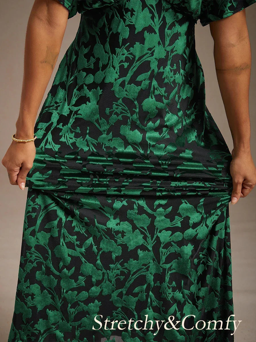V-Neck Floral Maxi Dress