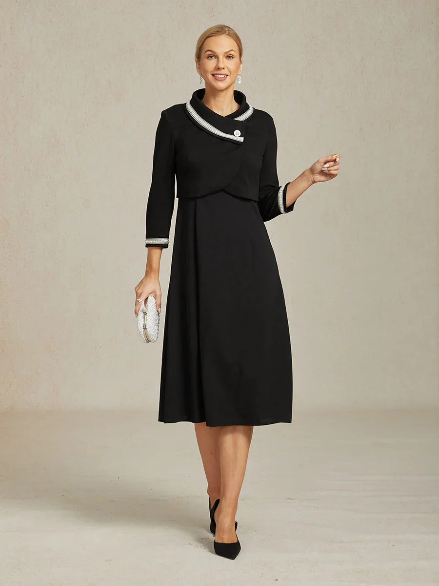 Elegant Stretch Beaded Jacket with Two-Way Styling