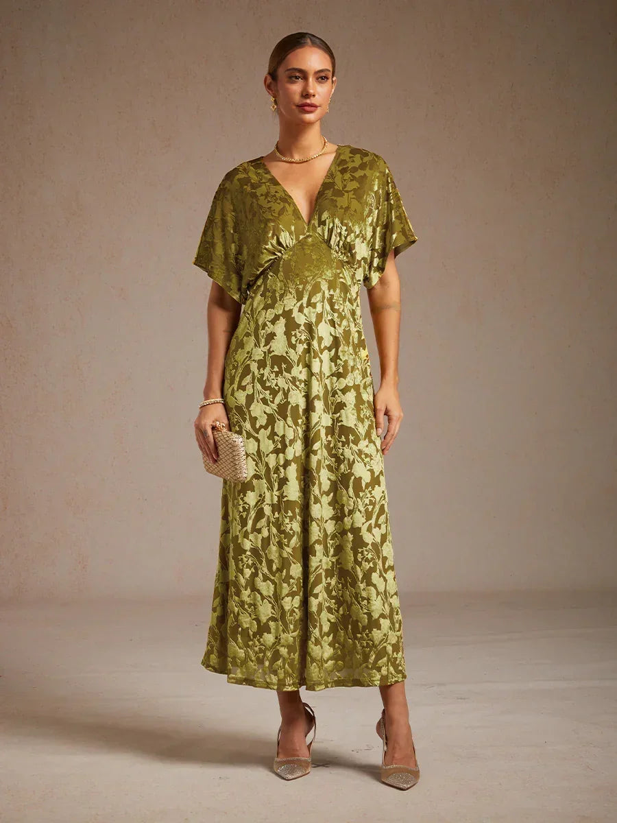 V-Neck Floral Maxi Dress