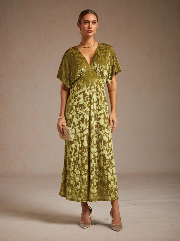 V-Neck Floral Maxi Dress