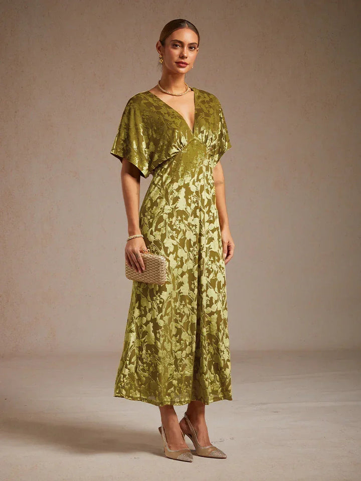 V-Neck Floral Maxi Dress