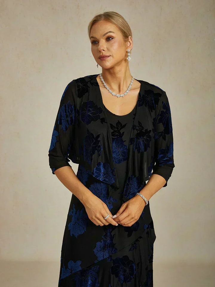 Floral Stretch 3/4 Sleeve Shrug