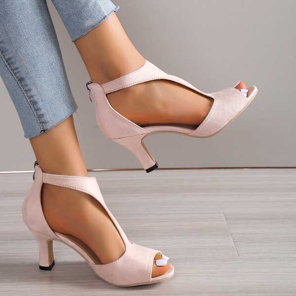 CLARISSE | CUTOUT PEEP TOE HEELS