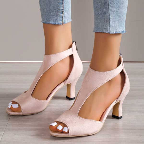 CLARISSE | CUTOUT PEEP TOE HEELS