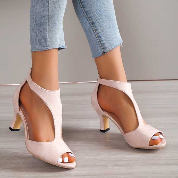 CLARISSE | CUTOUT PEEP TOE HEELS